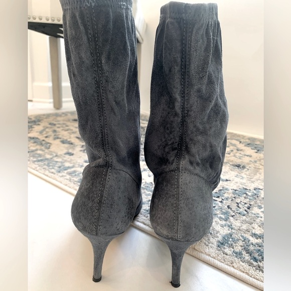 Stuart Weitzman Blue/Dark Gray Suede Ankle Boots - Picture 5 of 16